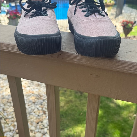 Vans Women's Pink Canvas Sneakers with Black Accents - Picture 3 of 6